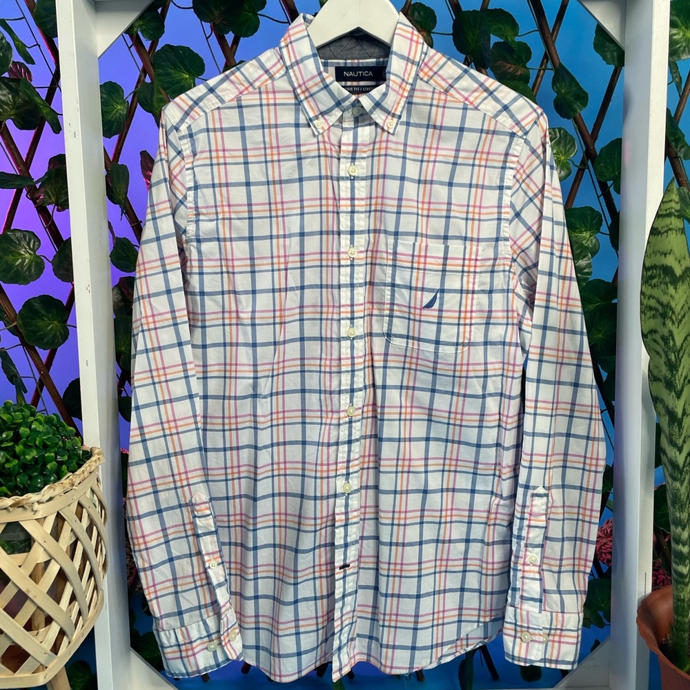 Nautica Men Long Sleeve plaid shirt.